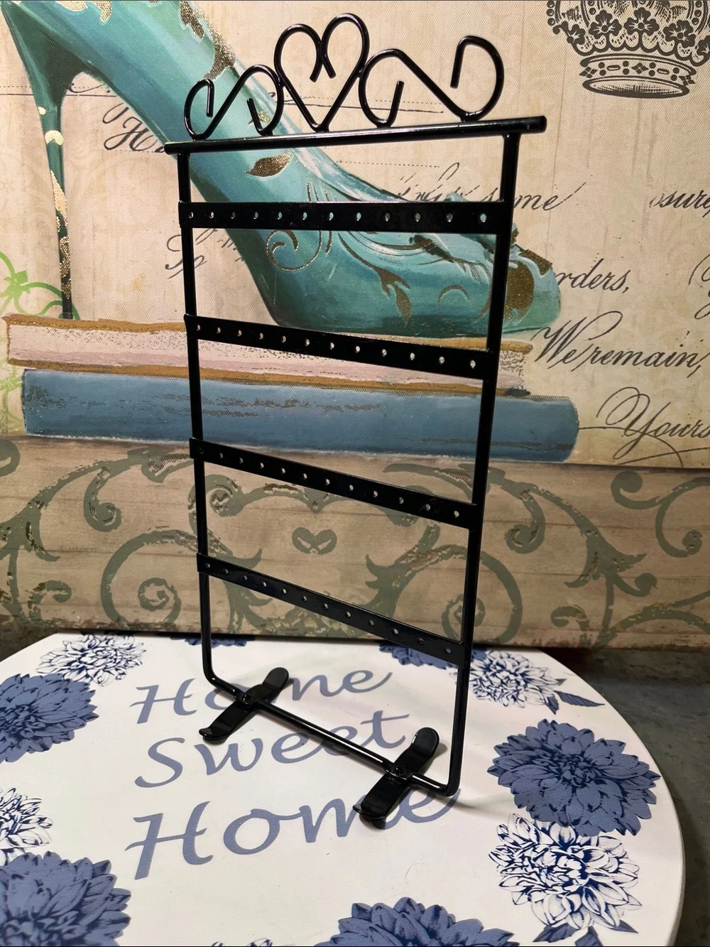 Black Metal Jewelry & Earring Organizer Stand